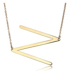 Dainty Initial Necklace Gold Stainless Steel Women